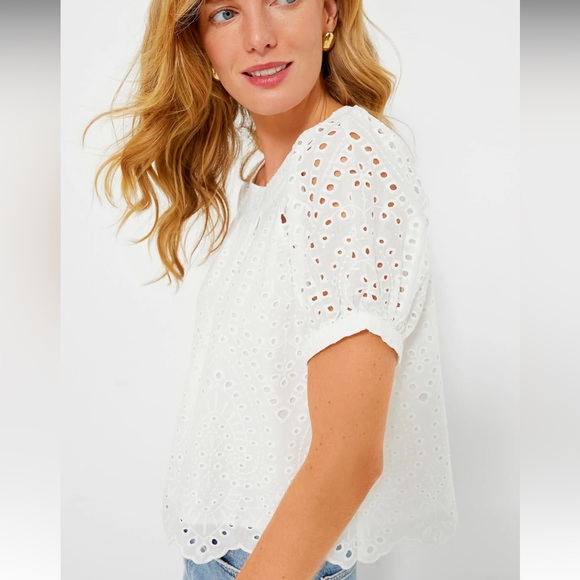 White Eyelet Fontalina Blouse - Picture 3 of 11